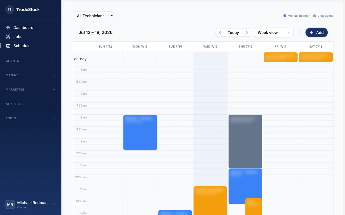 Scheduling & Booking screenshot